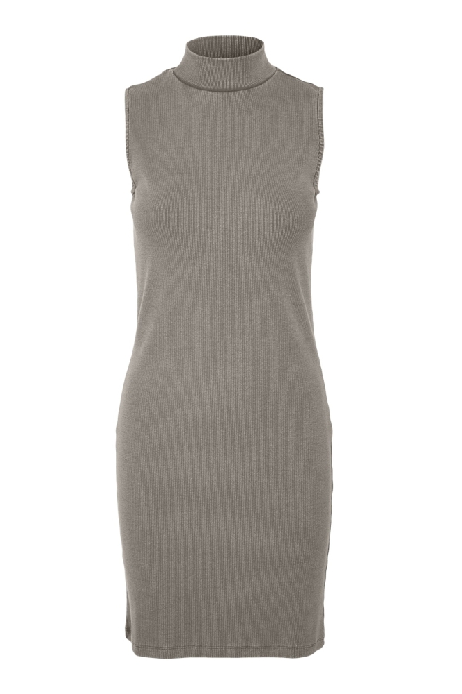 VMJANE SL WASHED HIGHNECK DRESS JRS 10317157 Moon Rock
